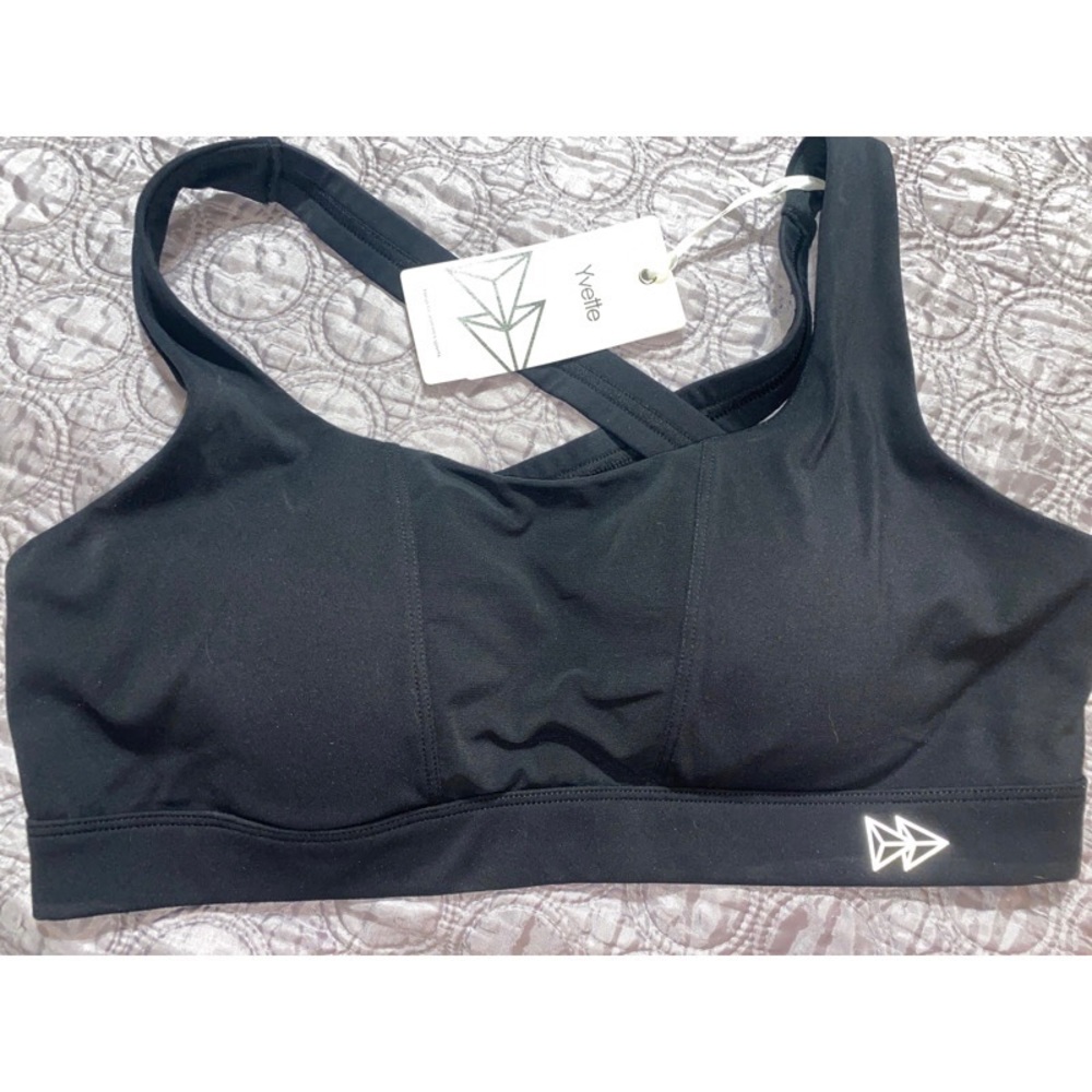 NEW! Yvettesports Black Sports Bra~sz XL 38 A-C
